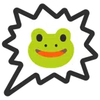 Sprechblase für wütende Aussage rechts + Frosch