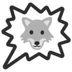 Sprechblase für wütende Aussage rechts + Wolf