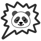 Sprechblase für wütende Aussage rechts + Panda