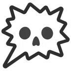Sprechblase für wütende Aussage rechts + Totenkopf