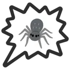 Sprechblase für wütende Aussage rechts + Spinne