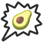 Sprechblase für wütende Aussage rechts + Avocado