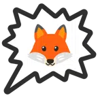 Sprechblase für wütende Aussage rechts + Fuchs