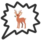 Sprechblase für wütende Aussage rechts + Hirsch