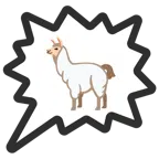 Sprechblase für wütende Aussage rechts + Lama
