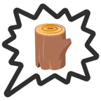 Sprechblase für wütende Aussage rechts + Holz
