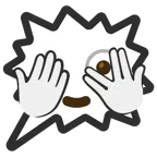 Sprechblase für wütende Aussage rechts + Gesicht mit durch die Finger linsendem Auge