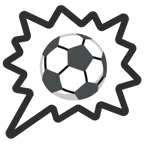 Sprechblase für wütende Aussage rechts + Fußball