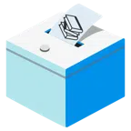 Urne mit Wahlzettel + Bücherstapel