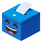 หีบบัตรลงคะแนน + หน้ายิ้มตายิ้ม และอ้าปาก