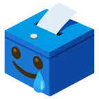 หีบบัตรลงคะแนน + ใบหน้ายิ้มทั้งน้ำตา