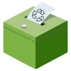 Urne mit Wahlzettel + Recycling-Symbol