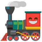 locomotiva + faccina raggiante con occhi felici