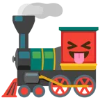 locomotiva + faccina che strizza gli occhi e mostra la lingua