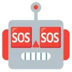 Roboter + SOS-Zeichen