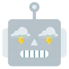 Roboter + Wolke mit Blitz