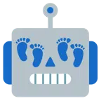 Roboter + Fußabdrücke