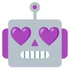 Roboter + lila Herz
