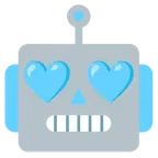 Roboter + hellblaues Herz
