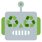 Roboter + Recycling-Symbol