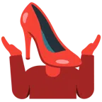 persona encogida de hombros + zapato de tacón