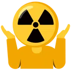 persona encogida de hombros + radiactivo
