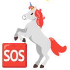 Einhorn + SOS-Zeichen