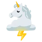 Einhorn + Wolke mit Blitz