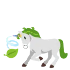 Einhorn + Blätter im Wind