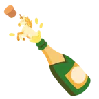 Einhorn + Flasche mit knallendem Korken