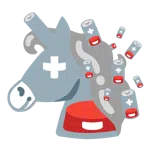 Einhorn + schwache Batterie