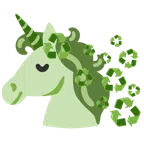 Einhorn + Recycling-Symbol