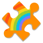 pezzo di puzzle + arcobaleno