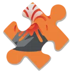 pezzo di puzzle + vulcano