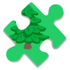 pezzo di puzzle + albero sempreverde