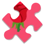 pezzo di puzzle + rosa