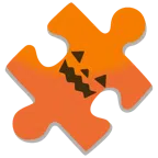 pezzo di puzzle + zucca di Halloween