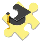 pezzo di puzzle + cappello da laureato