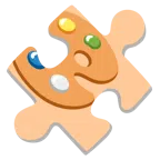 pezzo di puzzle + tavolozza