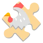 pezzo di puzzle + gallina