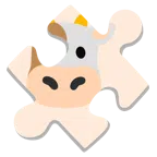 pezzo di puzzle + muso di mucca