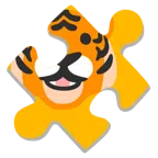 pezzo di puzzle + muso di tigre