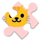 pezzo di puzzle + muso di gatto