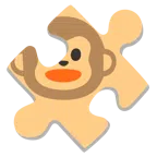 pezzo di puzzle + muso di scimmia