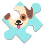 pezzo di puzzle + muso di cane