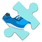 pezzo di puzzle + scarpa sportiva