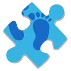 pezzo di puzzle + impronta di piedi