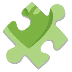 pezzo di puzzle + cuore verde