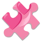 pezzo di puzzle + cuori che girano