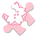 pezzo di puzzle + fiore bianco